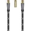 Hama Cavo antenna M/F con adattatore M/M, 3 metri, 120 dB, TPE, connettori dorati, ferrite, nero