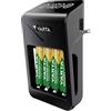 Varta LCD Plug charger+ AA & AAA ((Batterie ricaricabili NiMH incl. 4x AA 2100 mAh accu), nero