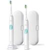 Philips Sonicare 4300 series ProtectiveClean Spazzolini Elettrici Sonici, con custodia da viaggio, confezione da 2 Spazzolini Bianchi HX6807/35