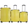 Joia Home TRIOA9622GIALLO bagaglio Set di valigie Guscio rigido Giallo Metallo, Policarbonato (PC), Poliestere