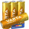 Varta Longlife, Batteria Alcalina, AA, Mignon LR6, 1.5V, Blister da 4,