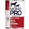 Monopro lo specialista Adult All Breeds Patè Grain Free 400 gr - Manzo Monoproteico crocchette cani Cibo Umido per Cani