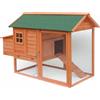 51071098 Pollaio in legno con rifugio e recinto esterno gabbia per galline 1710x800x110