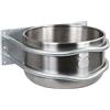 Kerbl 32490 - Vaschetta per Alimentazione in Acciaio Inox, con Scarico, Circa 18 l