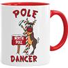 Acen Merchandise Pole Dancer - Tazza natalizia con renna Rudolf, 311,8 g, ottima qualità per il lavoro, umorismo
