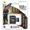 GielleService Scheda Memoria Kingston Micro SDXC Scheda 512 GB UHS-I U3 V30 Classe 10 170 MB/s Canvas Go Plus con adattatore SDCG3/512GB