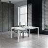 garneroarredamenti Tavolo 120/170 cm allungabile effetto marmo bianco metallo bianco Larkin