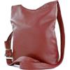 modamoda de - T221 - ital. Borsa a tracolla media in pelle, rosso bordeaux, m