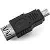 deleyCON Adattatore Mini USB - Mini USB B Maschio a USB A Femmina - USB 2.0 ad alta Velocità - Nero