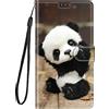 Guxira Cover Pelle per Huawei Y6 / Y6s 2019 / Honor 8A, Silicone Custodia A Libro Portafoglio Flip Case con Antiurto Magnetica Slot Carte per Ragazze Donne - Panda