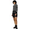 Only Felpa da Donna Onlibi L/S HIGNECK CC Knt con Cappuccio, Grigio e Righe/Nero, Taglia L