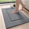 DEXI Tappeto Bagno 50 x 80 cm, Tappeti Assorbent e Lavabile, Tappetino Antiscivolo per Ingresso Doccia, Cucina, Camera da Letto, Grigio scuro