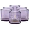 TREND FOR HOME 6 Pezzi Set Portacandele Vetro Colorato A: 8 cm Ø 9 cm Porta Candela Votive Rotondo Porta Tealight Bicchieri per Candele Fai da Te Portacandele di Vetro Viola, 250 ml, Luna