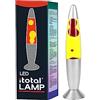 I-TOTAL® - Lampada lava LED con resistenza scalda cera, senza lampadina (ROSSA base silver, cera bianca)