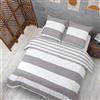 Vency Copripiumino Matrimoniale 200x200 3-Pezzi Grigio & Bianco - OEKO-TEX 80% Cotone & 20% Poliestere, 1x Copripiumino con Cerniera + 2x federa con chiusura a busta 80x80 cm, Modello Still