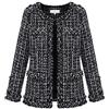MISSMAO Donne Eleganti Vintage Maniche Lunghe Carica Signora Blazer Giacca Corta Cardigan Nero XL