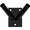 KeyMet Supporto doppio per bandiere, nero, per bandiere e bandiere, verniciato a polvere e resistente alle intemperie