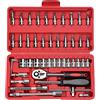profiwoab 46 Pezzi Set di Chiavi a Bussola,Metric Bit Set Chiavi a Tubo Cricchetto Reversibile con Chiave a Cricchetto Torx Set per La Riparazione di Automobili e Motocicli