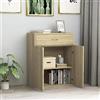 Cikonielf Credenza con cassetto e 2 ante, mobile ausiliare comò per sala da pranzo, soggiorno, camera da letto, 60 x 30 x 75 cm, colore rovere Sonoma