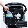 Orzbow Borsa Passeggino Universale Grande,Impermeabile Borsone passeggino con Porta Biberon,Multifunzionale Borsa Cambio con Divisorio Rimovibile,Fodera Isolata e Capacità di 22L,Fasciatoio Incluso