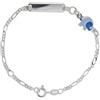 Aka Gioielli® - Bracciale Targhetta Identificativa Bambino Argento 925 con Elefante Azzurro Smaltato, Idea Regalo