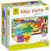 Ludattica - Baby puzzle Dinosauri - Puzzle 32 pezzi bambini 2+ - Due giochi in uno - Dimensione 67 x 32 cm - Made in Italy