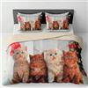 INTRECCI Copripiumino in Cotone Sogni d'Oro, Parure Copri Piumino con Federe Set Sacco Piumone Disponibile in più Fantasie (Set Sacco Singolo + 1 Federa, Dis. 69 Quattro Gatti)