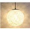 THisga Moderna rotonda Rattan lampada a sospensione Lampadario creativo palla colorata design del soffitto Hanging Luce Sala da pranzo appesi lampadario E27 Camera da letto for bambini,Bianca