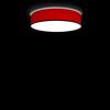 Olux Plafoniera Moderna Roary Slim diametro 50 Made in Italy di colore Rosso Illuminazione