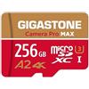 GIGASTONE - Scheda micro SD da 256 GB, fotocamera Pro Max, fino a 130/85 MB/s, scheda di memoria MicroSDXC per DJI, Gopro, Insta360, Dashcam, video 4K UHS-I A2 V30 U3 C10 con adattatore