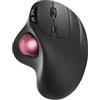 Nulea M501 Mouse Trackball senza fili, mouse ergonomico ricaricabile, tracciamento preciso e fluido, connessione a 3 dispositivi (Bluetooth o USB), compatibile con PC, laptop, Mac, Windows.