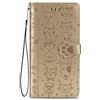 Fertuo Cover per Samsung Galaxy A54 5G, Custodia Portafoglio a Libro in Pelle Flip Cover con Porta Carte, Chiusura Magnetica [Disegni di Gatto Cane] Case Antiurto per Samsung Galaxy A54 5G, Oro
