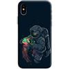 Mixroom - Cover Custodia Back Case in TPU Silicone Morbido per Apple iPhone XS Fantasia Astronauta con Medusa M677