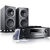 Teufel Kombo 500S - Altoparlante stereo per musica e suono, Stereo Sound System, internet DAB+ Radio e radio FM, CD, USB - Nero