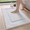 DEXI Tappeto Bagno 50 x 80 cm, Tappeti Assorbent e Lavabile, Tappetino Antiscivolo per Ingresso Doccia, Cucina, Camera da Letto, Bianco