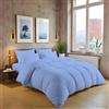 MistyMorning Set copripiumino tinta unita, biancheria da letto e lino di qualità morbida e premium, cotone egiziano con 200 fili. (Blu cielo, matrimoniale)