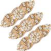 SAVITA 3 Pezzi Applicazioni di Strass, 9,5 x 3 cm Toppe Termoadesive con Strass, Decorazioni di Cristallo, Rhinestone Applique per la Sposa Vestiti Cintura Vestito (Oro)