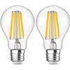 Century Light Lampadina E27 LED Warmwhite Vintage 40W, efficienza energetica EU A-Level 4W 860 Lumen, lampadina classica Edison 2700K Warmwhite, non dimmerabile, CRI>80, 2 pz.