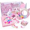 HappyKidsClub Unicorno Bambina Regalo Natale 3-12 Anni, Diario Segreto Bambina con Penne Bracciale Collana Portamonete Bambina Portachiavi Peluche Fascia Capelli Skincare Mascherina per Dormire