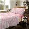 GC GAVENO CAVAILIA Set di lenzuola in damascato super morbido con angoli, piatti, federe per letto matrimoniale, facile da pulire, 100% cotone spazzolato e lino, rosa cipria (736318)