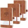 HOMEMARS Taccuino a6, Confezione da 3 Diario, Taccuino Tascabile, 14.4cm x 9.6cm Taccuino, Marrone, 192 Pagine, Taccuino, Diario, Diario di Viaggio, Taccuino in Pelle, Disegno ad Albero in Rilievo