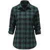 Dioufond Camicie di Flanella Donna Maniche Lunghe Camica a Quadri Donna Flanella Verde 2XL