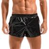 Amy Coulee Boxer da uomo metallizzati sexy pantaloncini lucidi con tasche, Argento, M