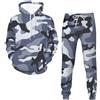 BLOORI Tuta sportiva unisex mimetica con cappuccio, da uomo, casual, da allenamento, con cappuccio, da jogging, Camouflage7, L