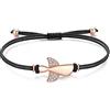 Jrêveinfini Angelo Custode Bracciale Donna Oro Rosa Argento 925, Bracciale Portafortuna Bambina, Bracciale Natale Mamma Corda Amicizia, Regalo Battesimo Natale Compleanno Donna Bambina