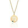 Aka Gioielli® - Collana Zodiaco Vergine Argento 925 Placcato Oro con Ciondolo Segno Zodiacale Vergine per Donna
