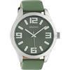 Oozoo Orologio da donna con cinturino in pelle Classic Color Line XL 47 mm, Verde pastello - C10238, extra groß, cinghia