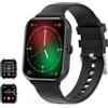 UHOOFIT Smartwatch Uomo Donna con Effettua/Risposta Chiamate, 1.95'' HD Smart Watch Contapassi Cardiofrequenzimetro SpO2 Sonno, Fitness Tracker con 100+ Modalità Sport, Impermeabile IP67 per Android/iOS