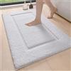 DEXI Tappeto Bagno 60 x 90 cm, Tappeti Assorbent e Lavabile, Tappetino Antiscivolo per Ingresso Doccia, Cucina, Camera da Letto, Bianco
