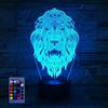 HPBN8 Ltd Creativo 3D Leone Luce Della Notte LED Lampada 7/16 Cambiamento di Colore Lampada da Tavolo USB Power Telecomando Giocattoli per Bambini Decor di Natale Regalo di Compleanno
